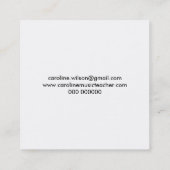 Carte De Visite Carré professeur de musique clef noire (Dos)