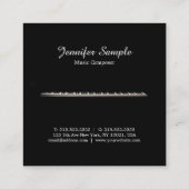 Carte De Visite Carré Professeur de musique Élégant Musicien Modèle Mode (Dos)