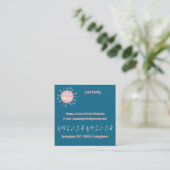 Carte De Visite Carré Professeur de musique élégante notes bleu arrière  (Debout devant)