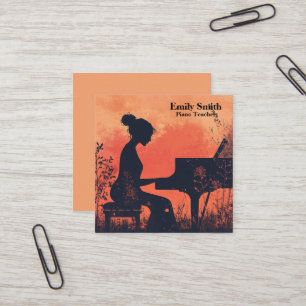 Carte De Visite Carré Professeur de piano