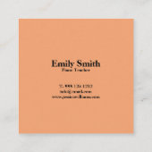 Carte De Visite Carré Professeur de piano (Dos)