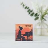 Carte De Visite Carré Professeur de piano (Debout devant)