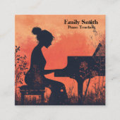 Carte De Visite Carré Professeur de piano (Devant)