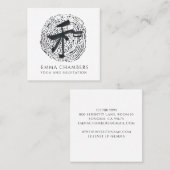 Carte De Visite Carré Professeur De Yoga Et De Méditation (Devant / Derrière)