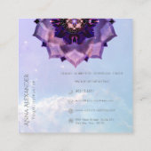 Carte De Visite Carré Professeur de yoga moderne Mandala Lotus Violet (Dos)