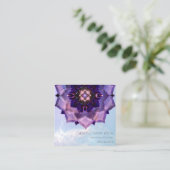 Carte De Visite Carré Professeur de yoga moderne Mandala Lotus Violet (Debout devant)