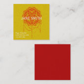 Carte De Visite Carré Professeur de Yoga Yoga Instructeur élégant (Devant / Derrière)