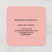 Carte De Visite Carré Professeur remplaçant Boho Rainbow (Dos)