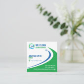 Carte De Visite Carré Professional Cleaning Service, Gardening, Disposal (Debout devant)