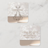 Carte De Visite Carré Professional Elegant Chic Bokeh, Robe (Devant / Derrière)