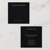 Carte De Visite Carré Professional Elegant Simple Design Gold Nom Texte (Devant / Derrière)