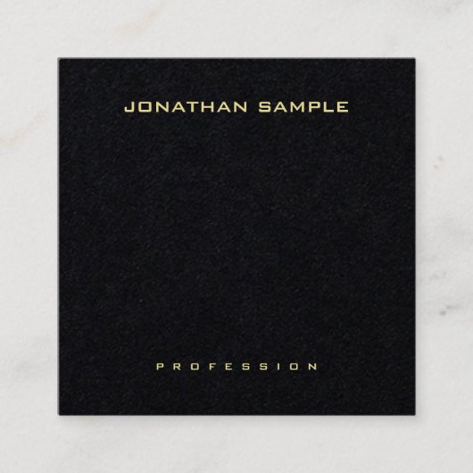 Carte De Visite Carré Professional Elegant Simple Design Gold Nom Texte (Devant)