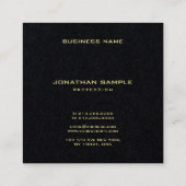 Carte De Visite Carré Professional Elegant Simple Design Gold Nom Texte (Dos)