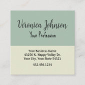 Carte De Visite Carré Professional Executive Modern Sage Vert (Devant)