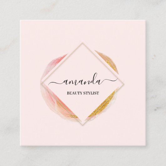 Carte De Visite Carré Professional Frame Beauty Studio Logo Makeup Body (Devant)