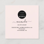 Carte De Visite Carré Professional Framed Gold Beauty Studio Logo Rose (Dos)