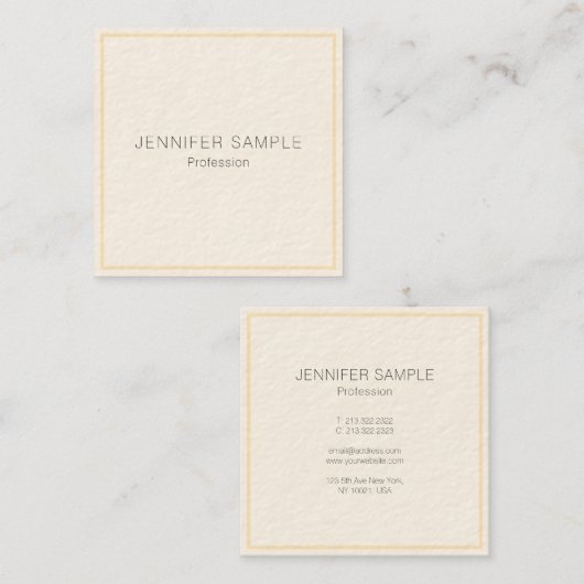Carte De Visite Carré Professional Modern Elegant Custom Template (Devant / Derrière)