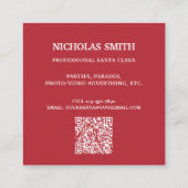 Carte De Visite Carré Professional Photo Santa Claus QR code (Dos)