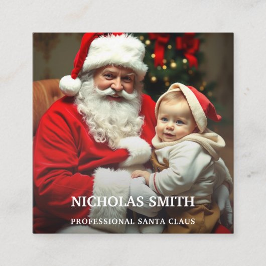 Carte De Visite Carré Professional Photo Santa Claus QR code (Devant)