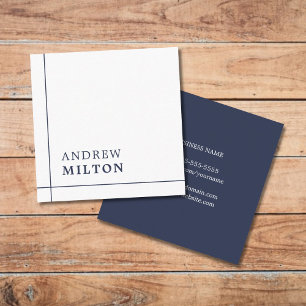 Carte De Visite Carré Professionel Minimaliste Marine Blue Lines Consult