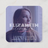 Carte De Visite Carré Professionnel 2 Photos rose et violet Abstrait (Dos)