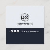 Carte De Visite Carré Professionnel ajoutez votre logo QR Code Photo Cus (Dos)