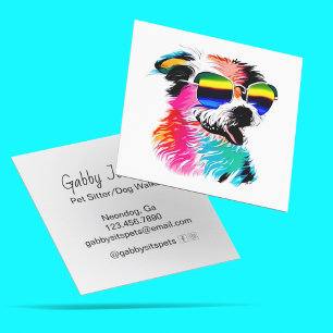 Carte De Visite Carré Professionnel animal de compagnie chien coloré mig