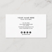 Carte De Visite Carré professionnel blanc ajouter votre logo perso (Dos)