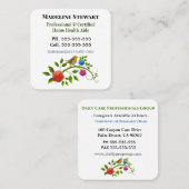 Carte De Visite Carré Professionnel Carré de l'aide aux petits oiseaux (Devant / Derrière)