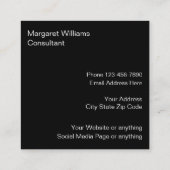 Carte De Visite Carré Professionnel chic de conseiller (Dos)