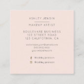 Carte De Visite Carré Professionnel chic moderne de maquillage d'ombre (Dos)