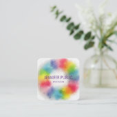 Carte De Visite Carré Professionnel Colorful Moderne Élégant Modèle (Debout devant)