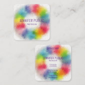 Carte De Visite Carré Professionnel Colorful Moderne Élégant Modèle (Devant / Derrière)