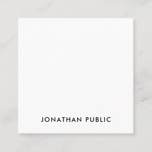 Carte De Visite Carré Professionnel Creative Simple Design Modèle Chic (Devant)