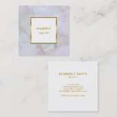 Carte De Visite Carré Professionnel de gemstone en grès blanc (Devant / Derrière)