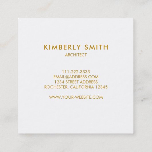 Carte De Visite Carré Professionnel de gemstone en grès blanc (Dos)