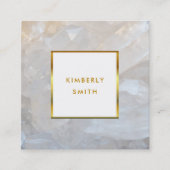 Carte De Visite Carré Professionnel de gemstone en grès blanc (Devant)