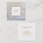 Carte De Visite Carré Professionnel de gemstone en grès blanc (Devant / Derrière)