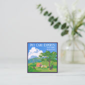 Carte De Visite Carré Professionnel de la ferme de soins pour animaux (Debout devant)