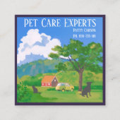 Carte De Visite Carré Professionnel de la ferme de soins pour animaux (Devant)