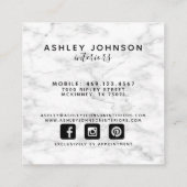 Carte De Visite Carré Professionnel de la typographie de marbre moderne (Dos)