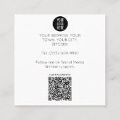 Carte De Visite Carré Professionnel de luxe Simple cuir noir (Dos)