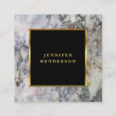 Carte De Visite Carré Professionnel du marbre noir (Devant)