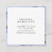 Carte De Visite Carré Professionnel élégant du marbre bleu clair (Dos)