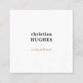 Carte De Visite Carré Professionnel Élégant minimal Kraft Brown blanc (Devant)