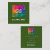 Carte De Visite Carré Professionnel Elegant Moderne Modèle d'entreprise (Devant / Derrière)