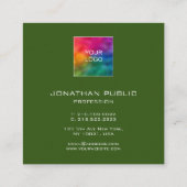 Carte De Visite Carré Professionnel Elegant Moderne Modèle d'entreprise (Dos)