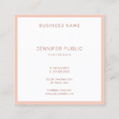 Carte De Visite Carré Professionnel Élégant Moderne Simple Design Modèle (Dos)