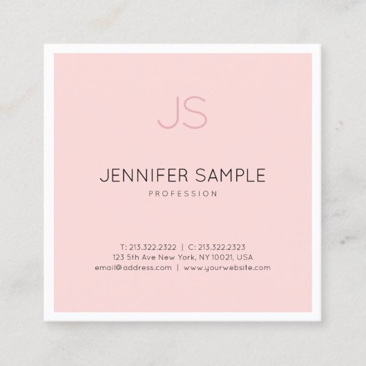 Carte De Visite Carré Professionnel Élégant Monogramme Design élégant Lu (Devant)