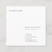 Carte De Visite Carré Professionnel Élégant Simple Design Moderne Modèle (Dos)